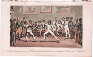 Fencing--Jerry's Admiration of Tom in an 'Assault' with Mr. O'Shaunessy, at the Rooms, in St. James's Street